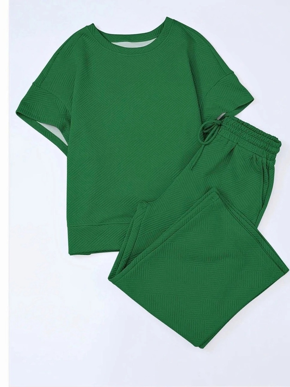 Green Textured Two-Piece Set